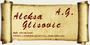 Aleksa Glišović vizit kartica